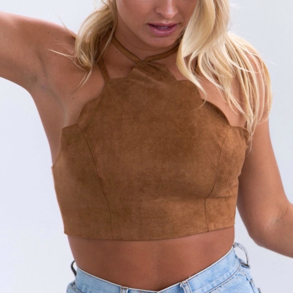 FESTIVAL READY TOP in vegan suede - Picture 3 of 8